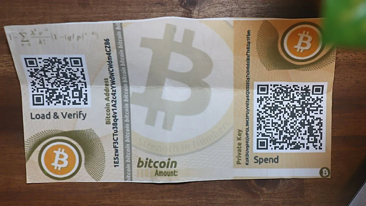 A Bitcoin Paper Wallet from Bitaddress.org