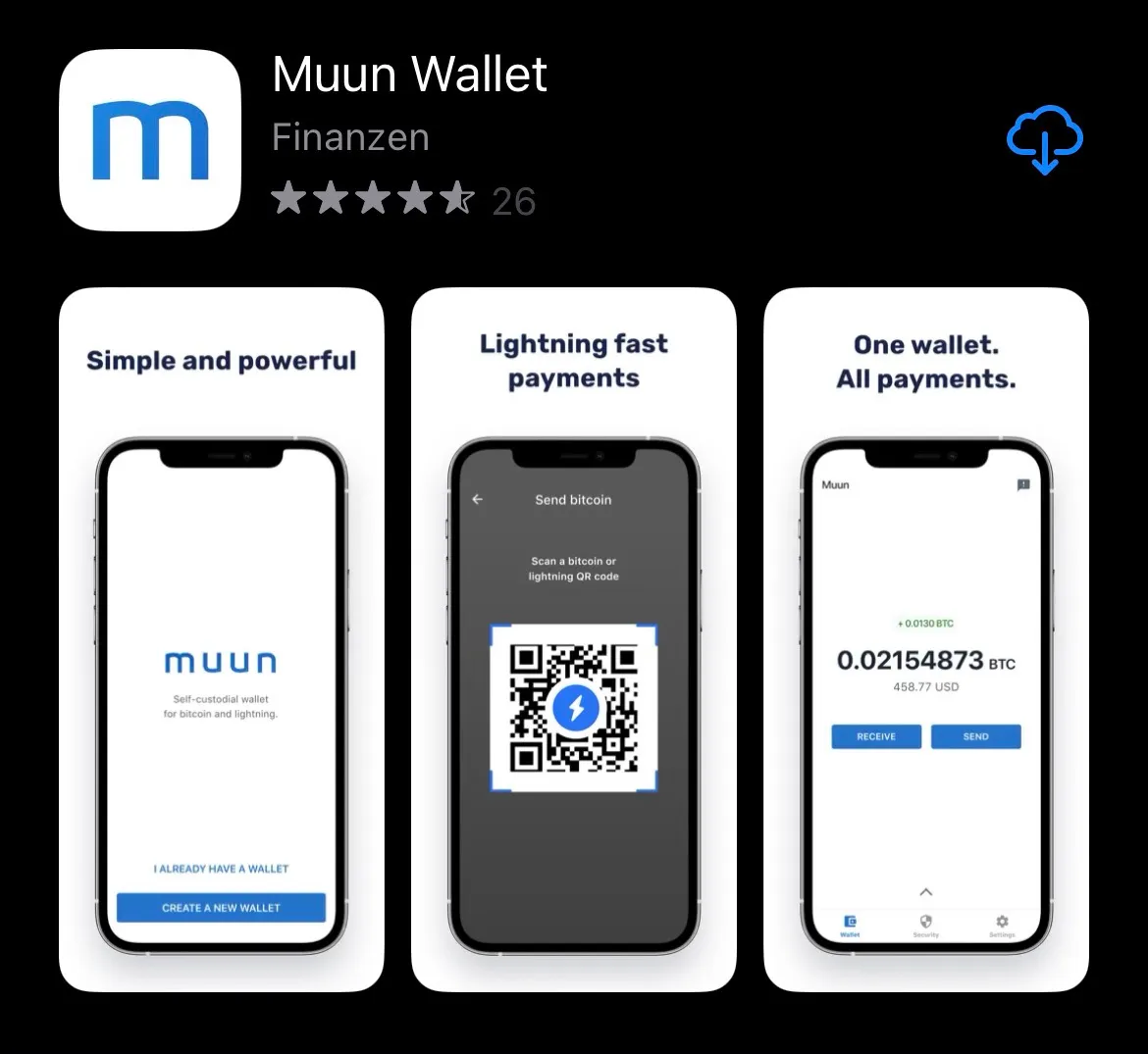 Muun Wallet in the iOS Appstore