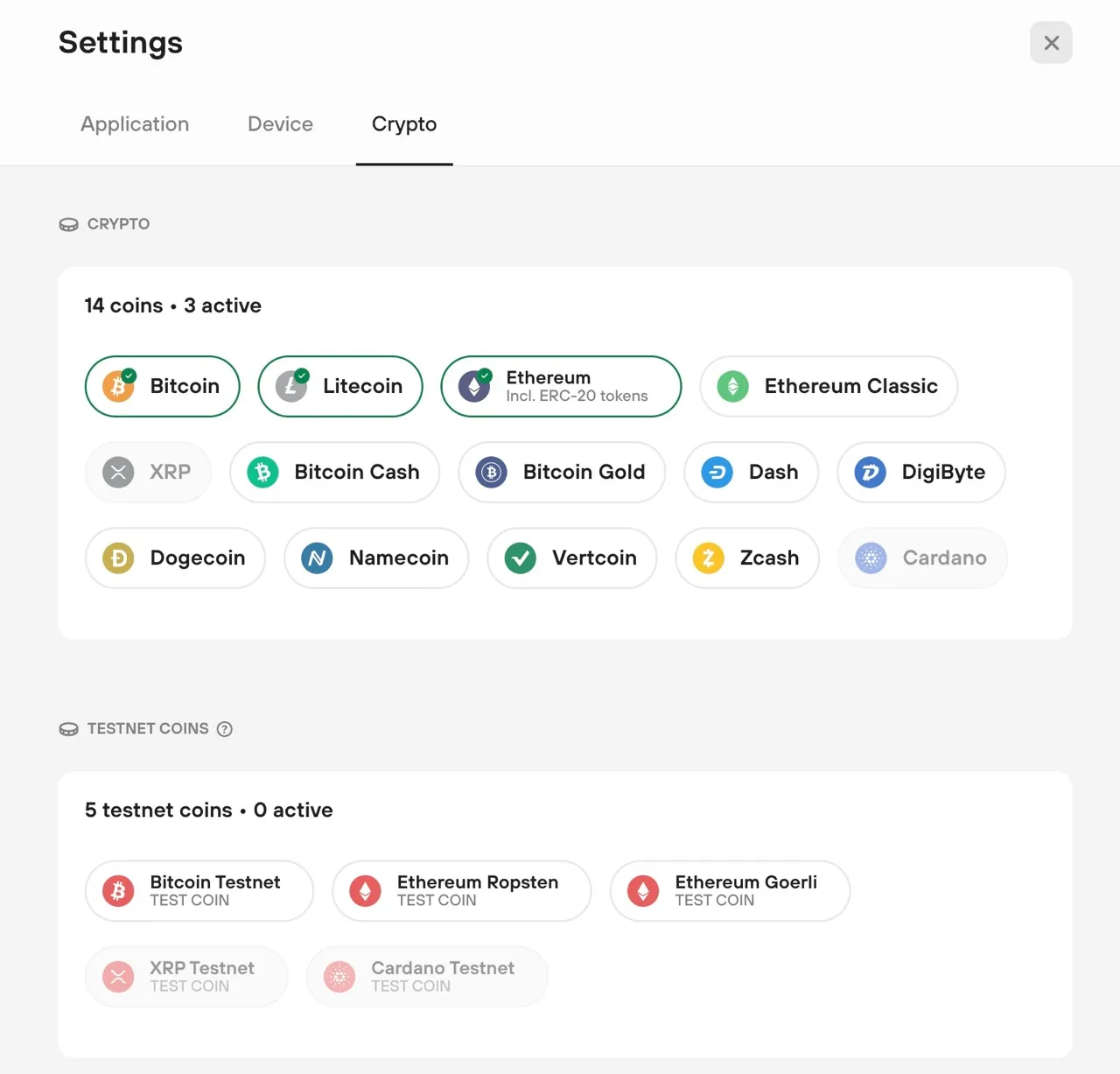 Trezor Suite Coins