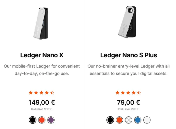Ledger Nano X vs. S Plus